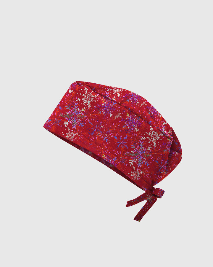 Festive Snowflakes Scrub Cap