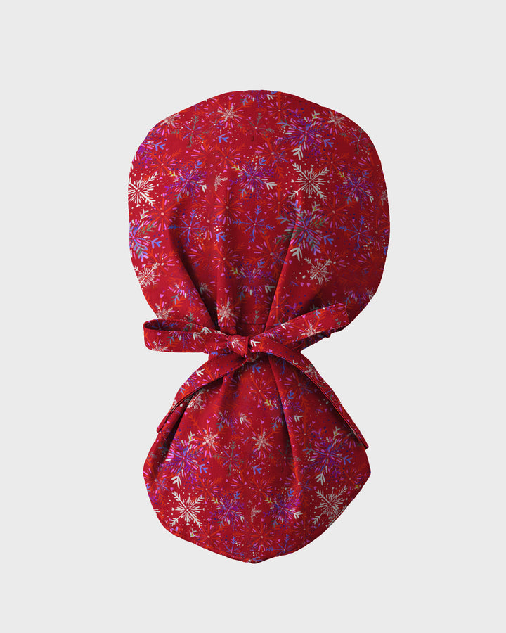 Festive Snowflakes Scrub Cap