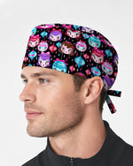 Festive Doll Faces Scrub Cap