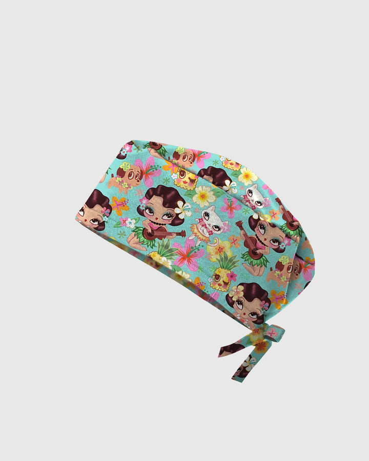 Hula Girl Paradise Scrub Cap
