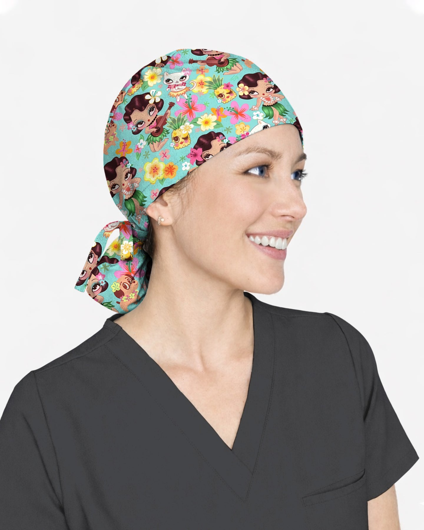 Hula Girl Paradise Scrub Cap