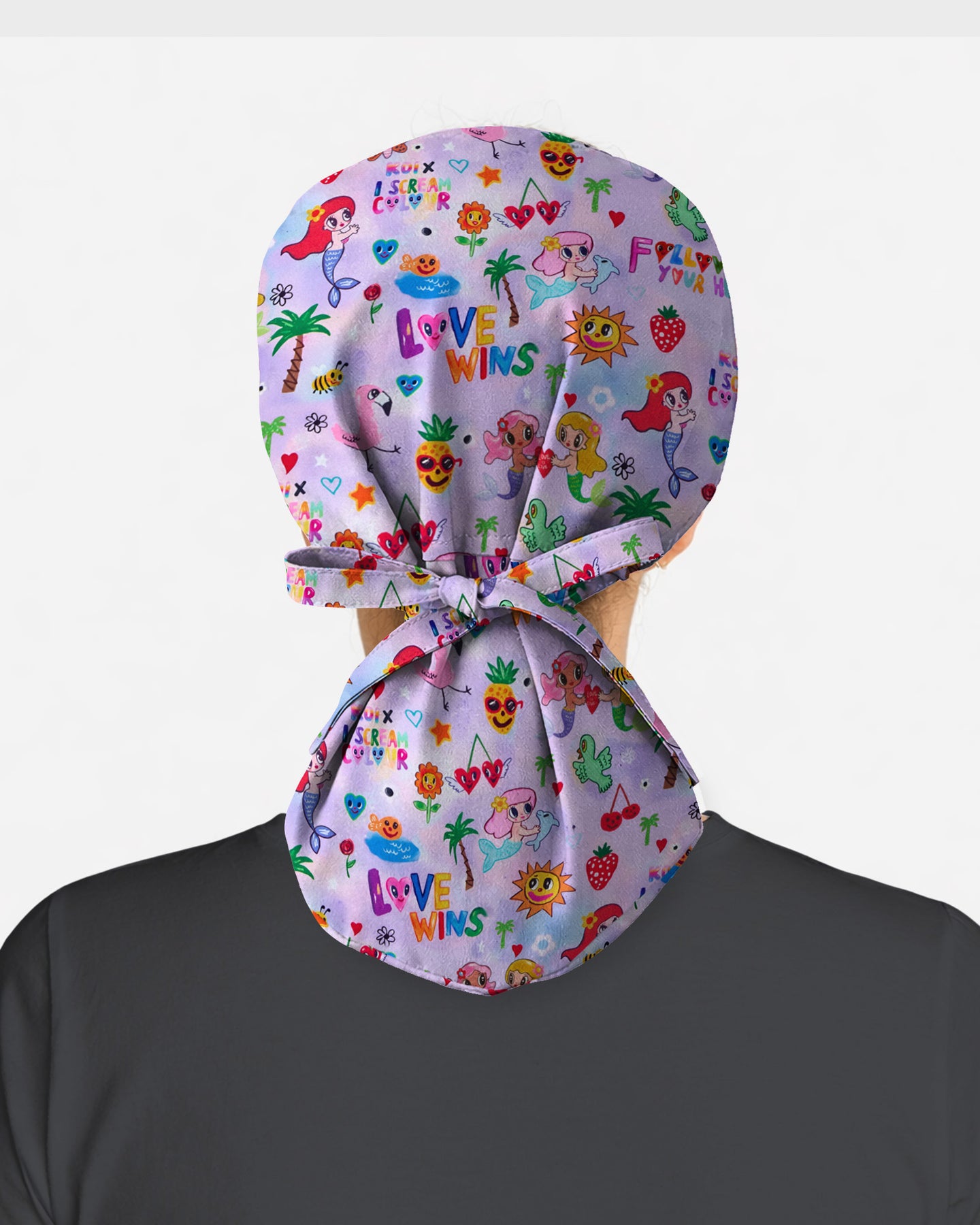 Cute Retro Doodles Scrub Cap