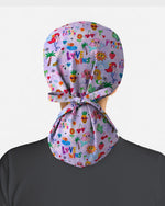 Cute Retro Doodles Scrub Cap