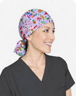 Cute Retro Doodles Scrub Cap