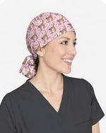Pretty Pink Leopard Scrub Cap