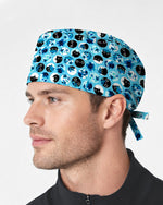 Blue Cat Dots Scrub Cap