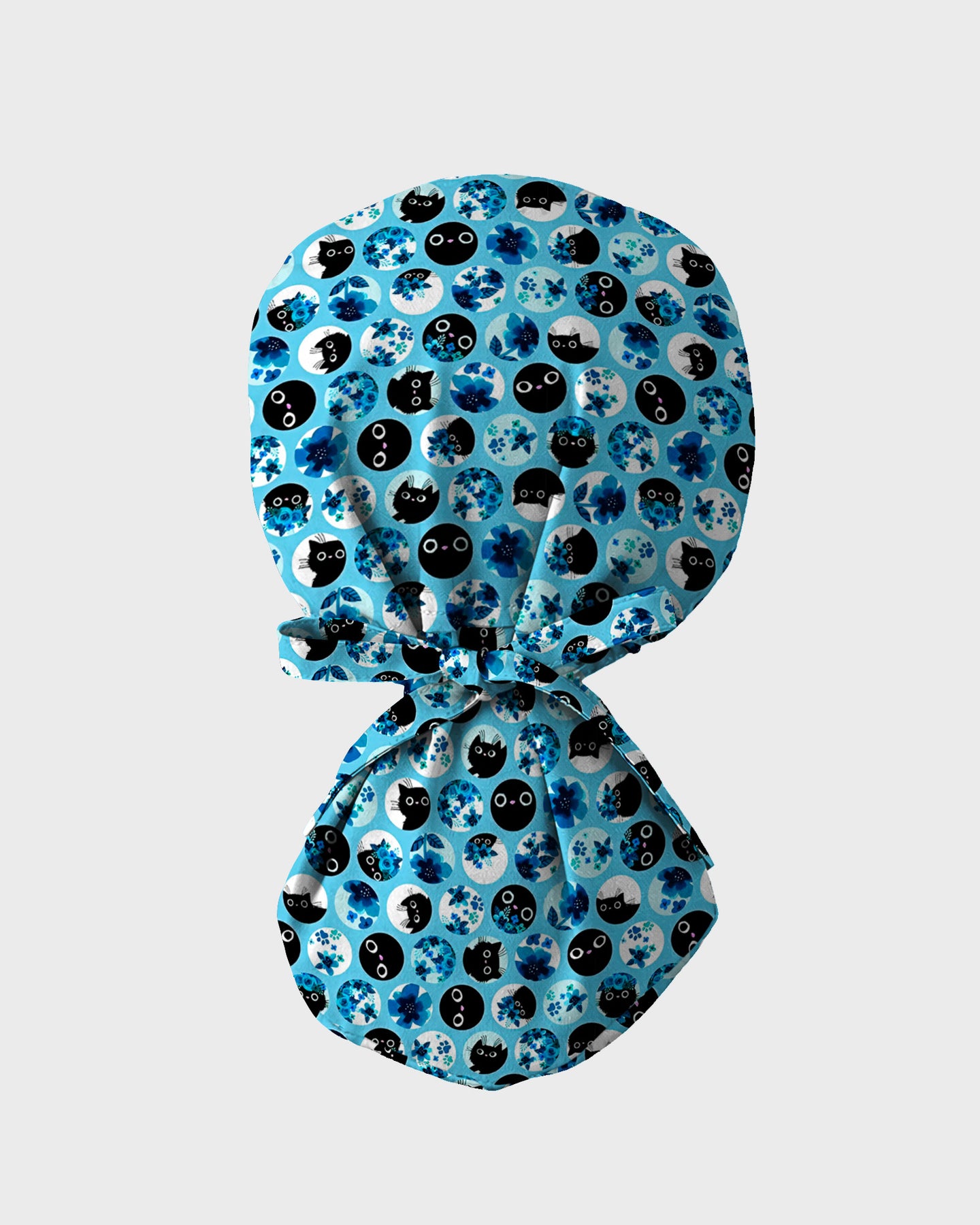 Blue Cat Dots Scrub Cap