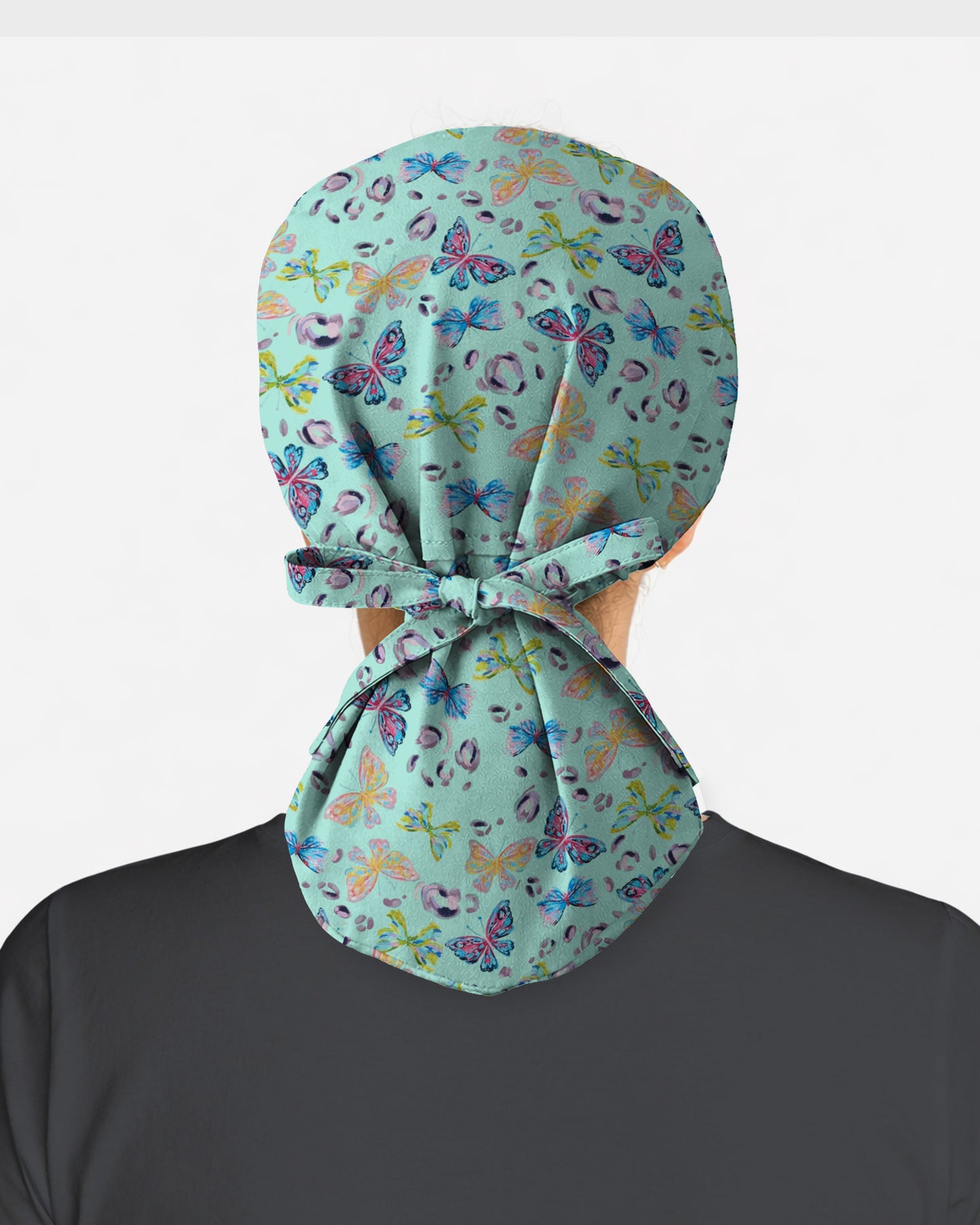 Mint Butterfly Garden Scrub Cap