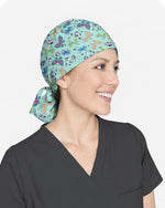 Mint Butterfly Garden Scrub Cap