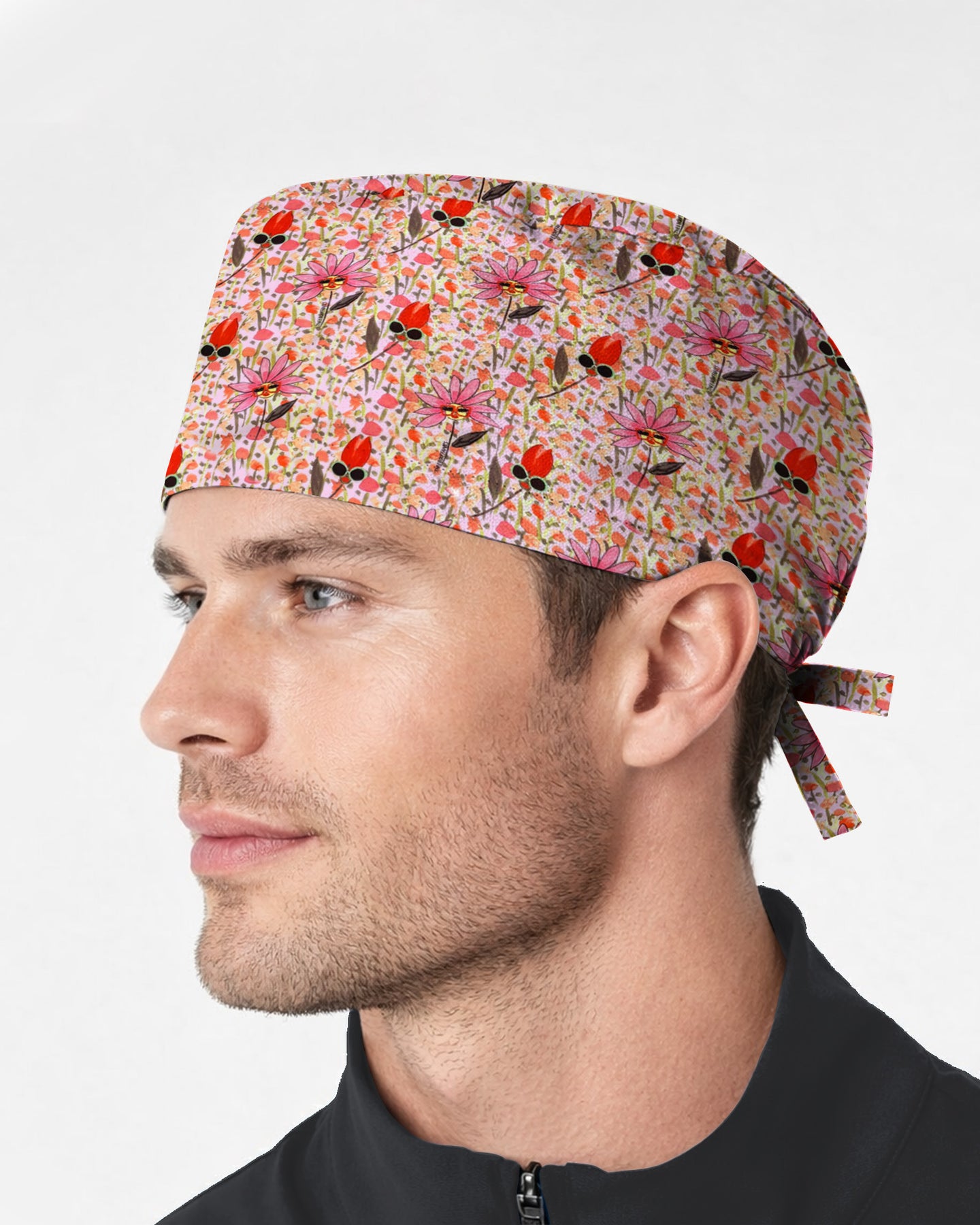 Peach Blossom Garden Scrub Cap