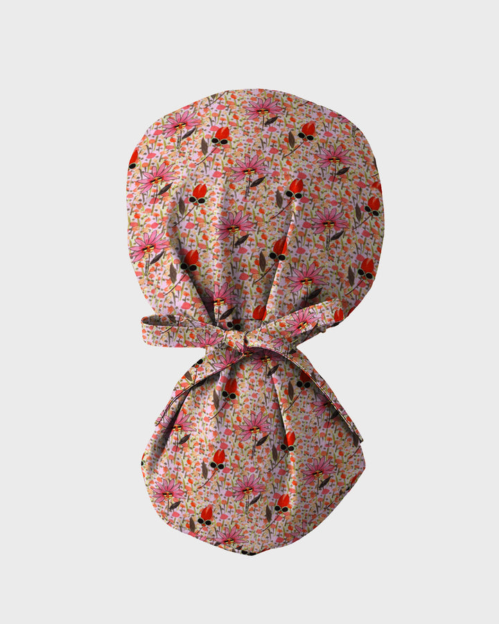 Peach Blossom Garden Scrub Cap
