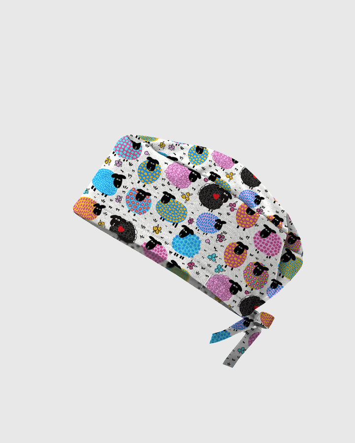 Colorful Sheep Scrub Cap