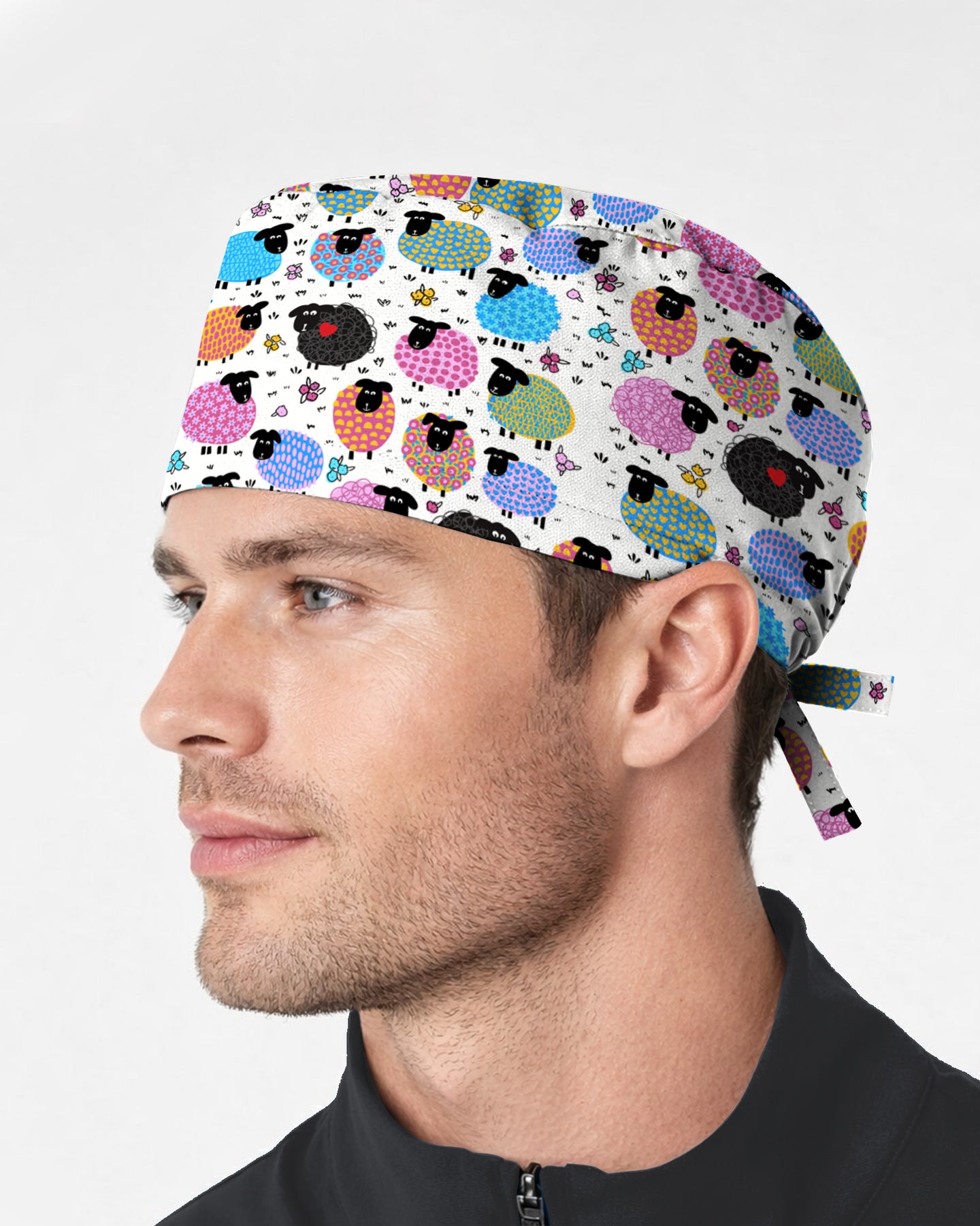 Colorful Sheep Scrub Cap