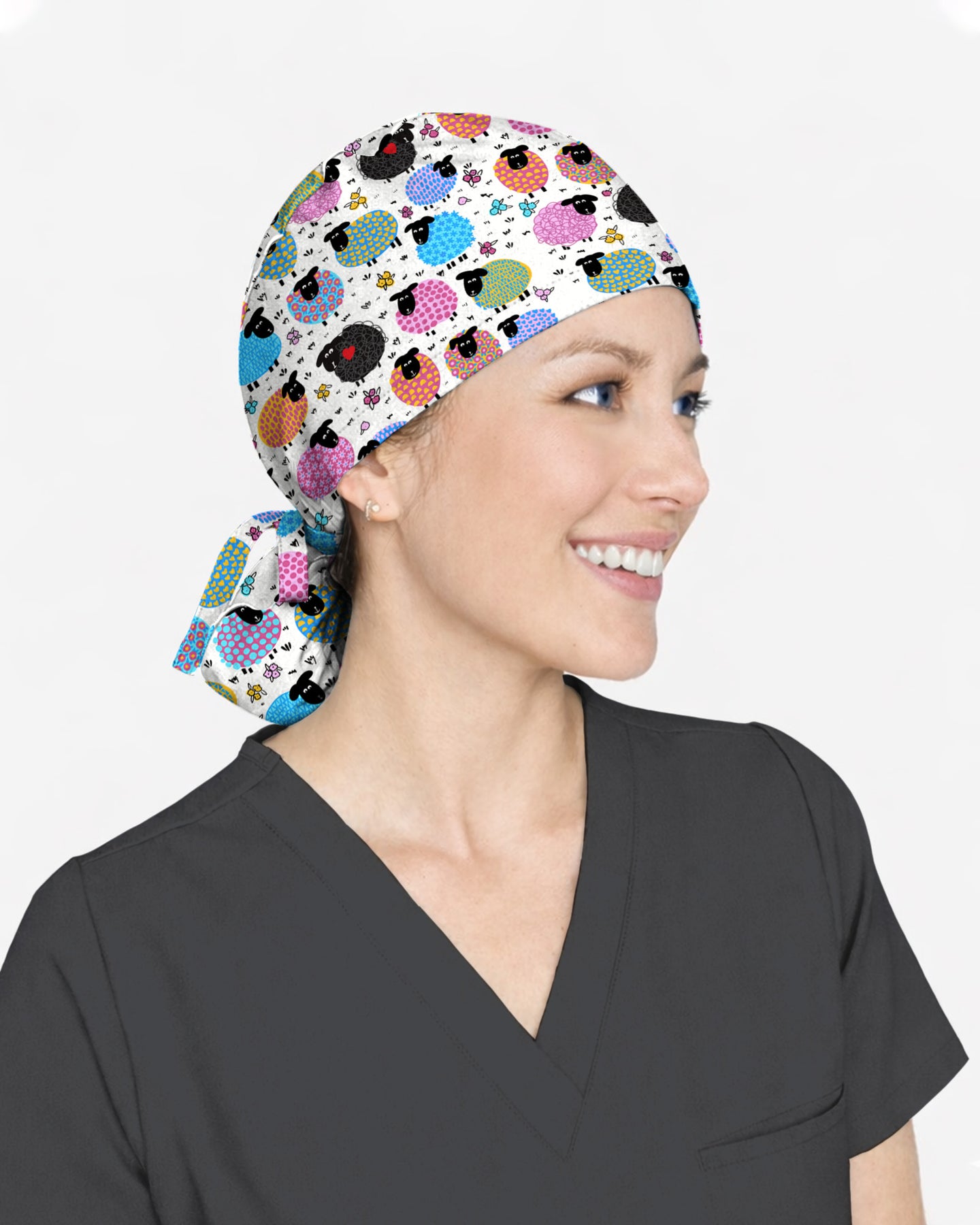 Colorful Sheep Scrub Cap