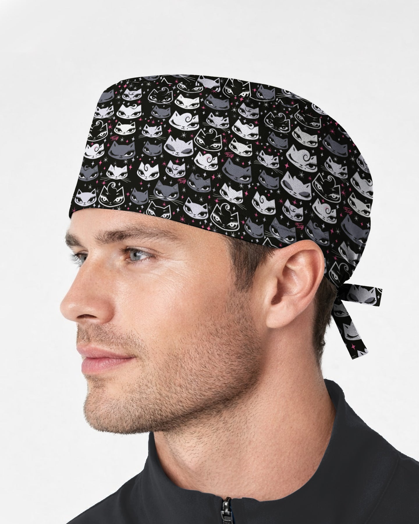Midnight Cats Scrub Cap