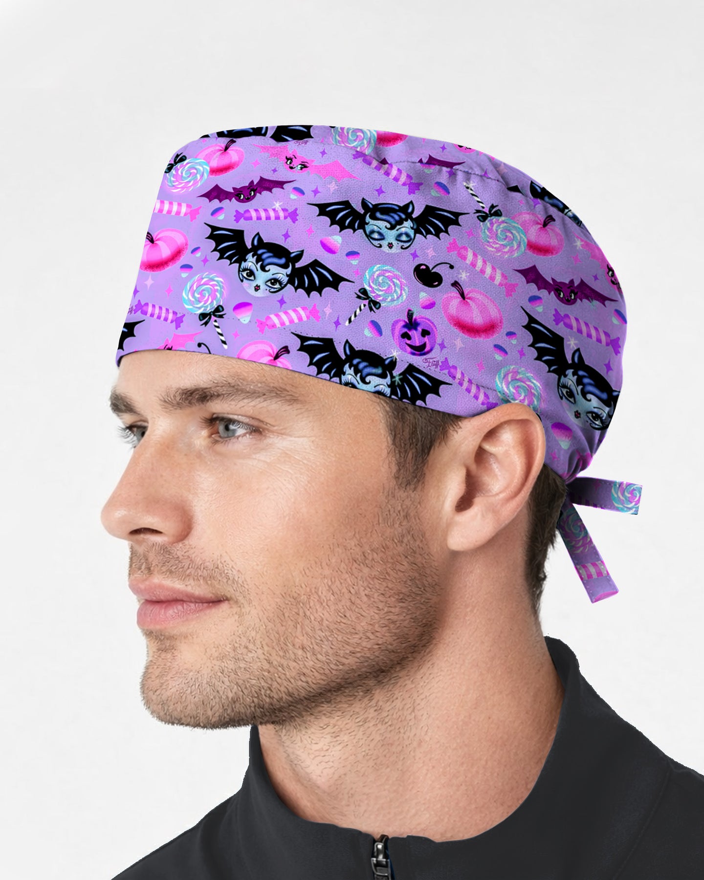 Batty Halloween Scrub Cap