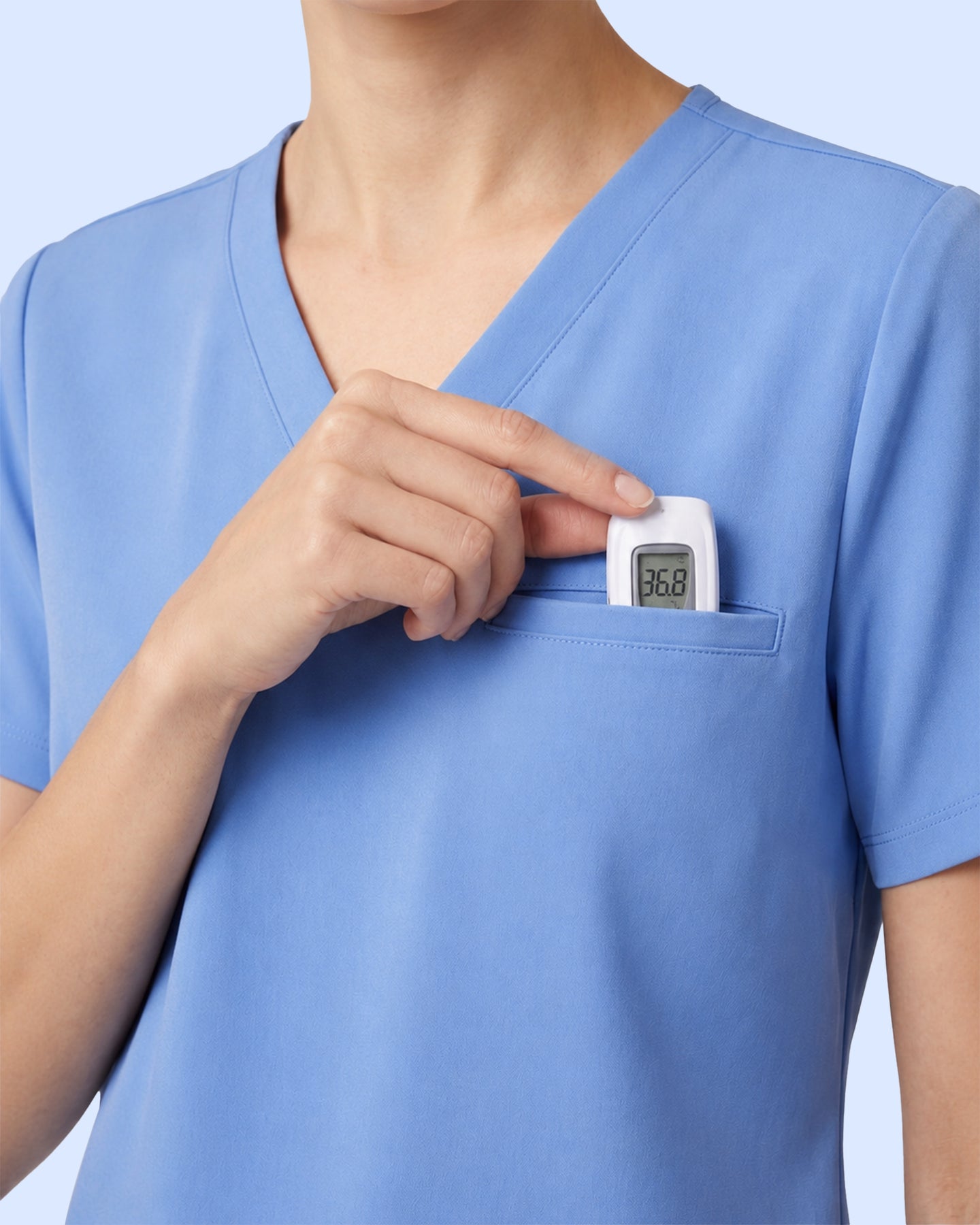 Women's V-neck One Pocket Scrub Top