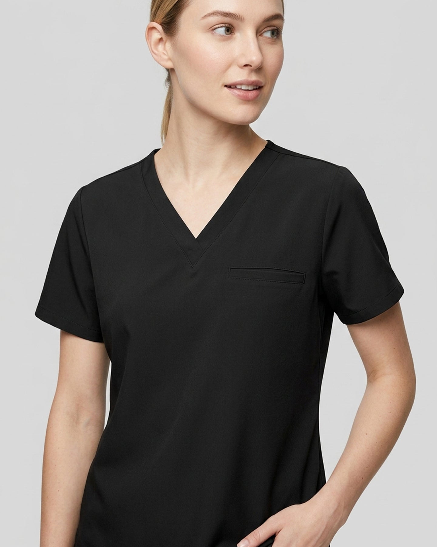Women's V-neck One Pocket Scrub Top