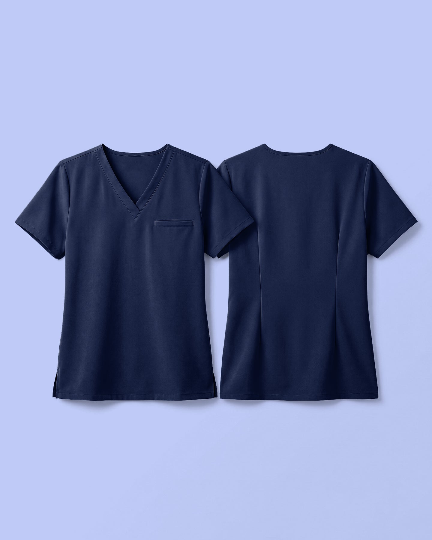 Women's One-Pocket V-neck Scrub Top Navy
