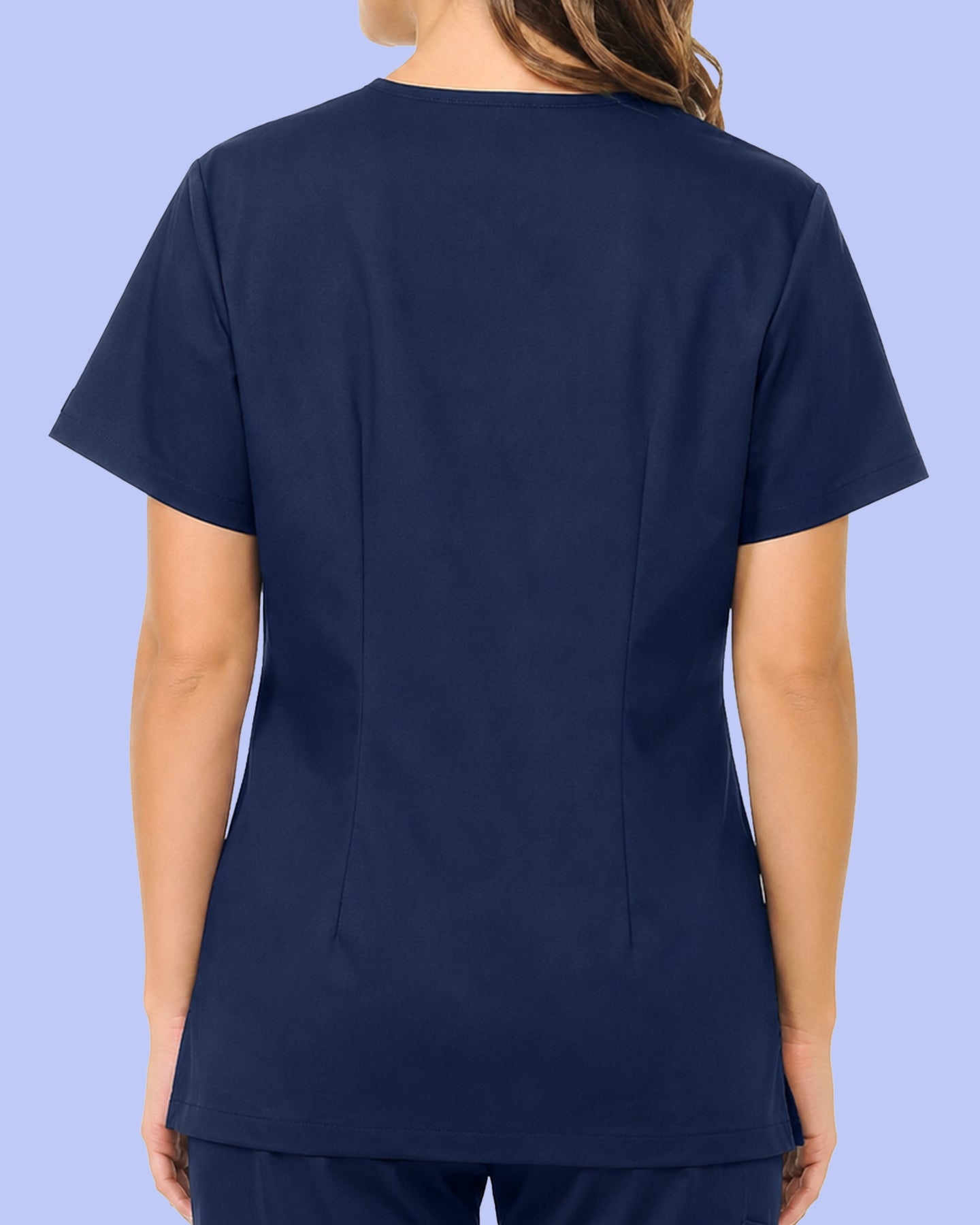 Women's One-Pocket V-neck Scrub Top Navy