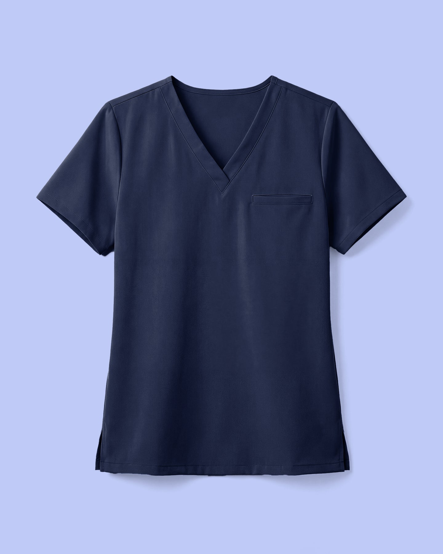 Women's One-Pocket V-neck Scrub Top Navy