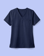 Women's One-Pocket V-neck Scrub Top Navy