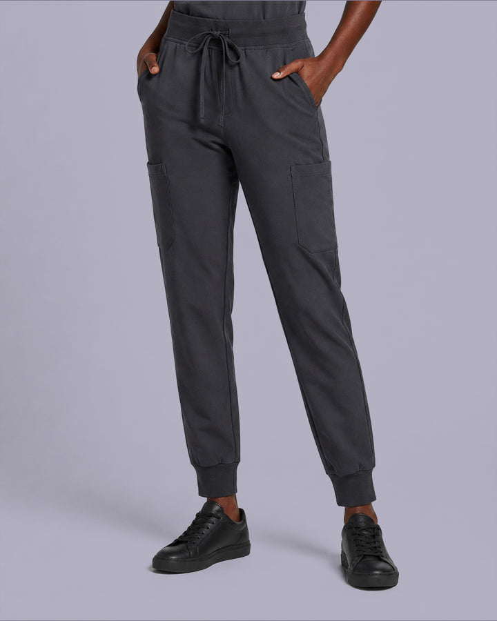 Women's 6-Pocket Jogger Scrub Pant Pewter