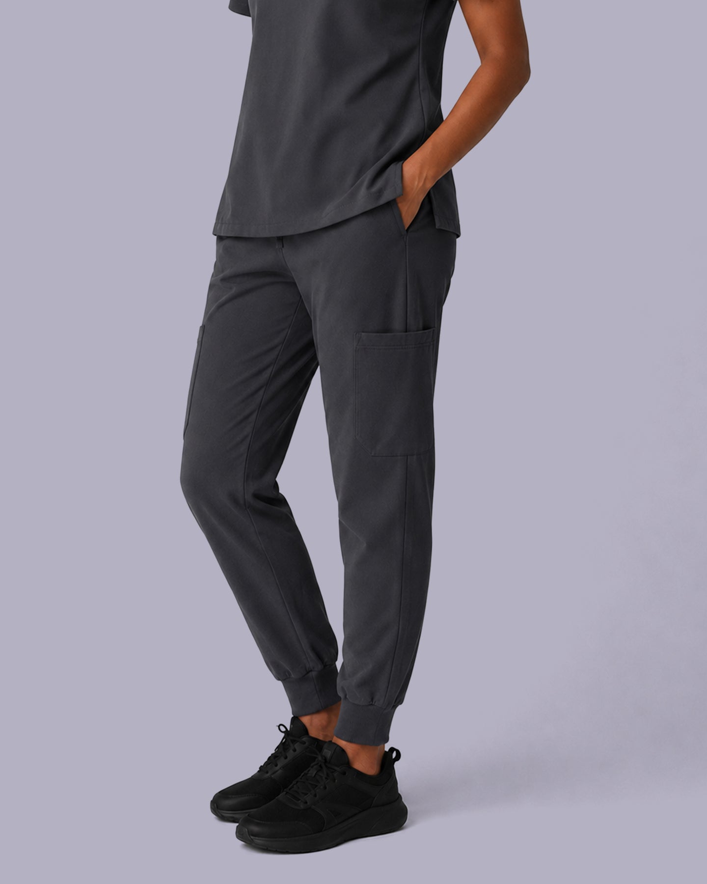 Women's 6-Pocket Jogger Scrub Pant Pewter