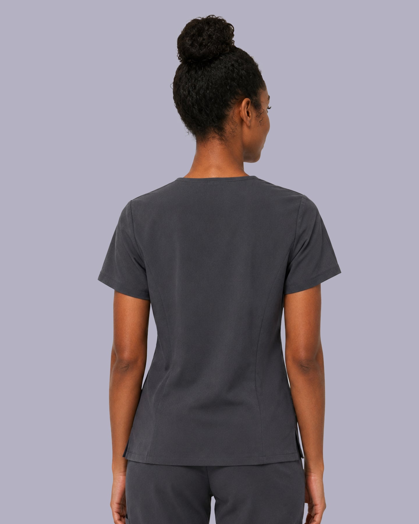 Women's One-Pocket V-neck Scrub Top Pewter