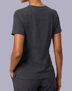 Women's One-Pocket V-neck Scrub Top Pewter