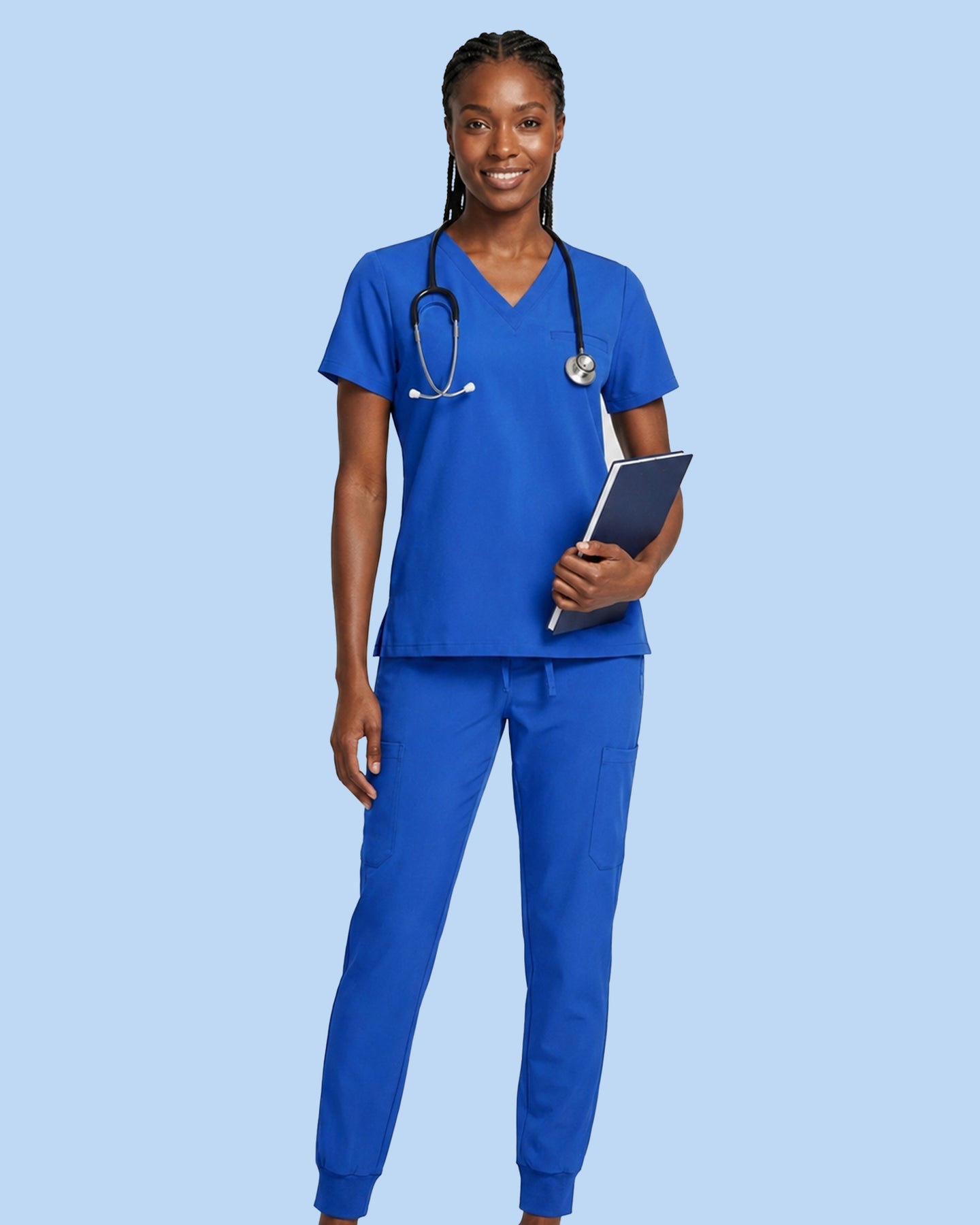 Women's 6-Pocket Jogger Scrub Pant Royal Blue