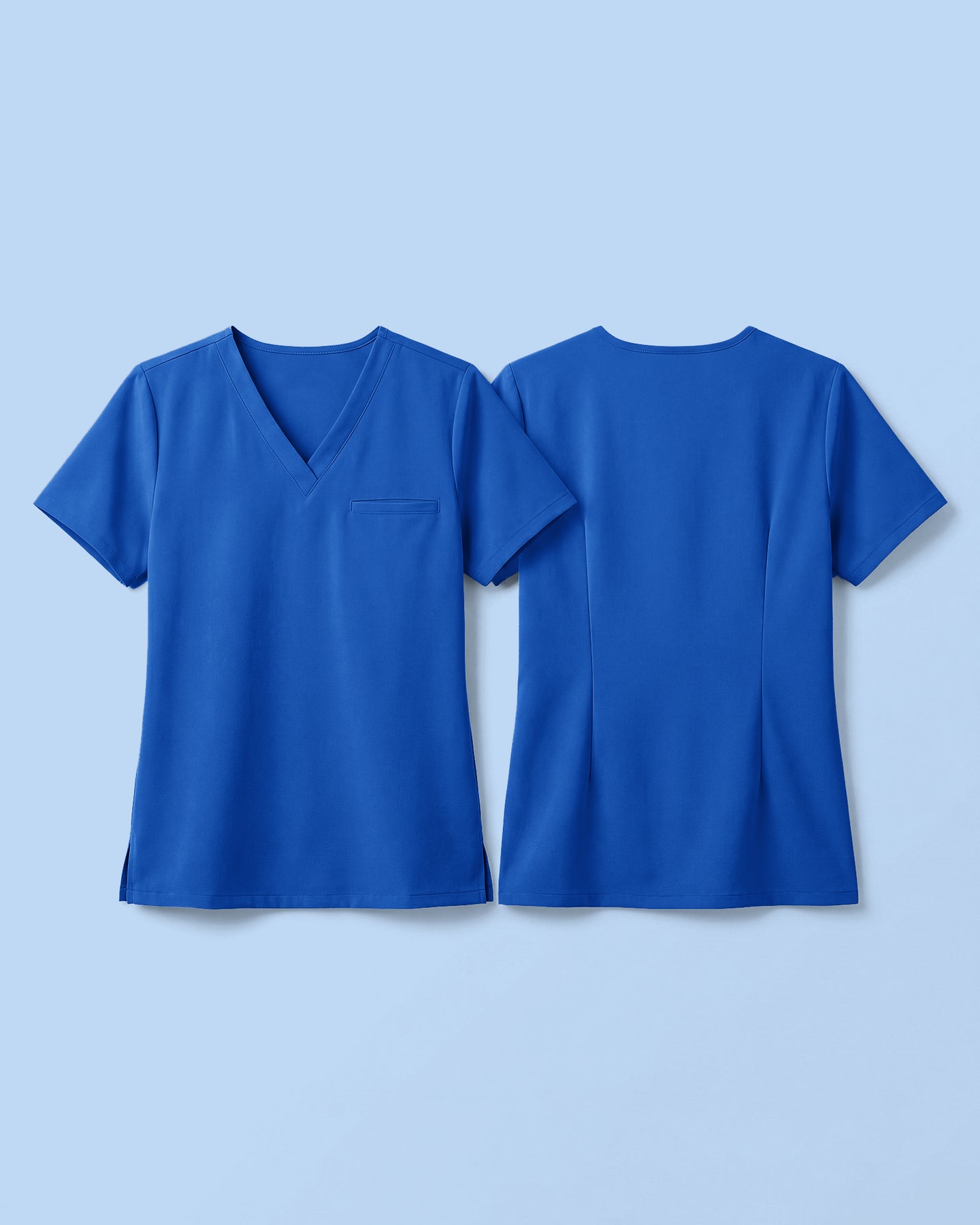 Women's One-Pocket V-neck Scrub Top Royal Blue