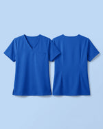 Women's One-Pocket V-neck Scrub Top Royal Blue
