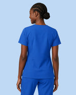 Women's One-Pocket V-neck Scrub Top Royal Blue