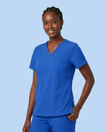 Women's One-Pocket V-neck Scrub Top Royal Blue