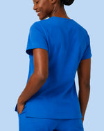 Women's One-Pocket V-neck Scrub Top Royal Blue