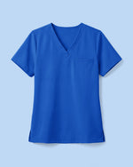 Women's One-Pocket V-neck Scrub Top Royal Blue