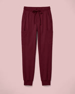 Women's 6-Pocket Jogger Scrub Pant Burgundy