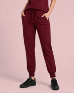 Women's 6-Pocket Jogger Scrub Pant Burgundy