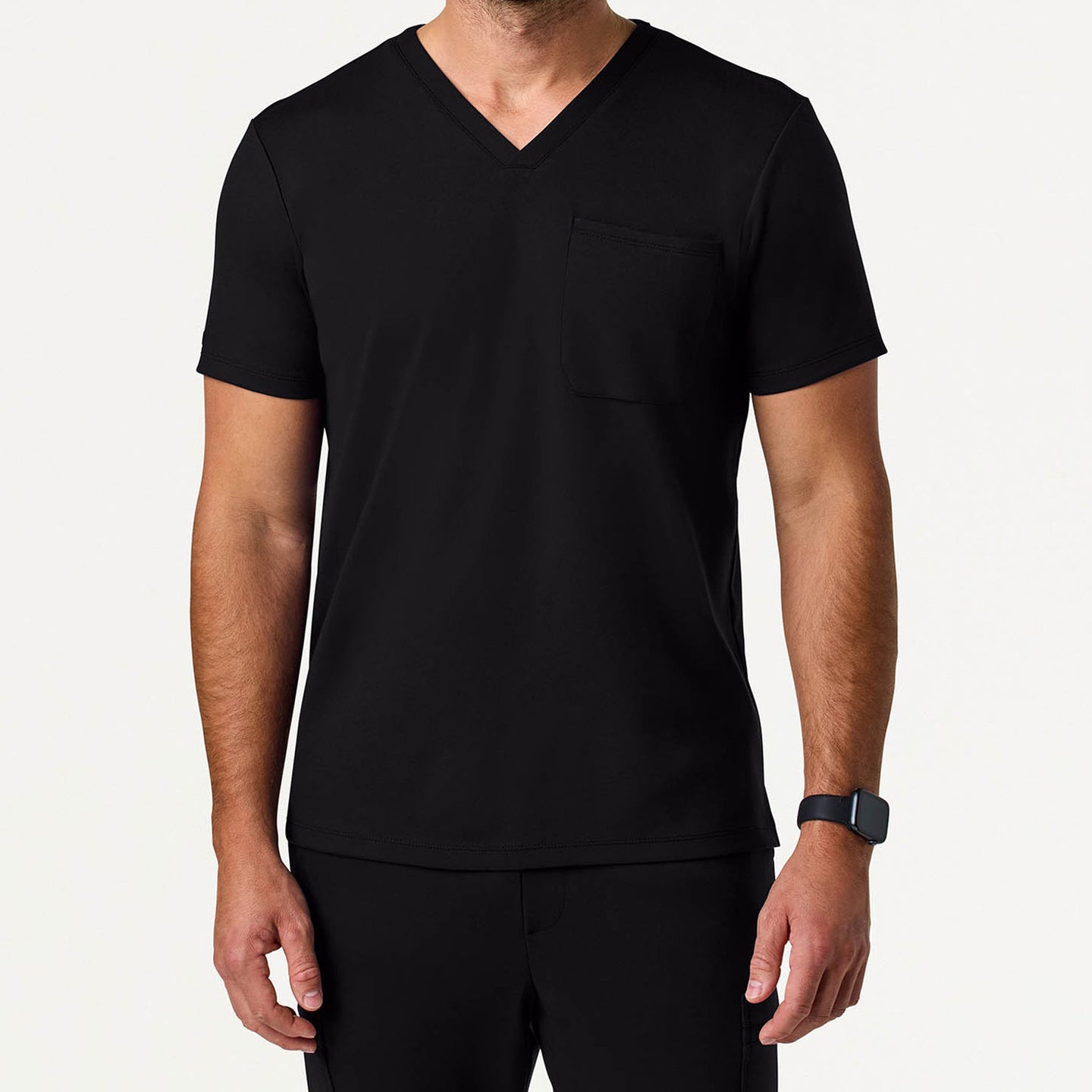 Men's Slim Fit Soft Knit Scrub Top with 1 Chest Pocket