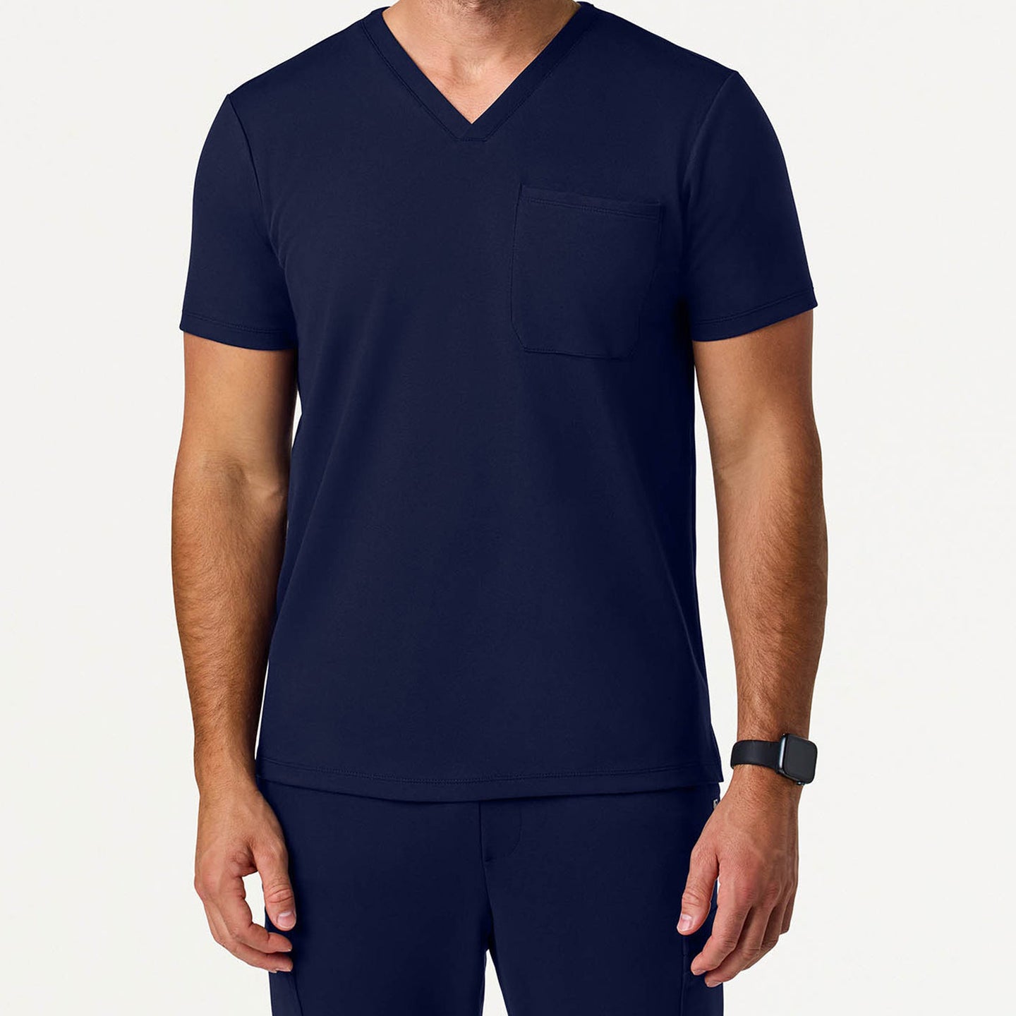 Men's Slim Fit Soft Knit Scrub Top with 1 Chest Pocket
