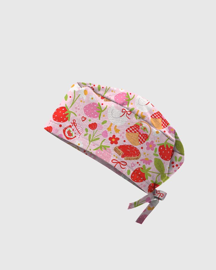 Strawberry Sunday Sweet Picnic Vibes Scrub Cap