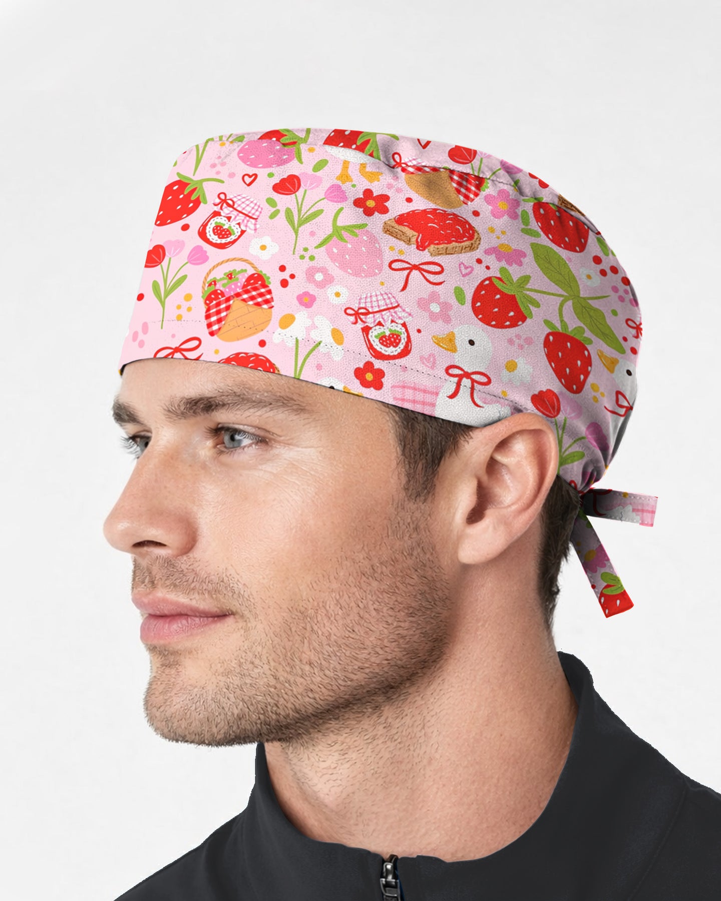Strawberry Sunday Sweet Picnic Vibes Scrub Cap