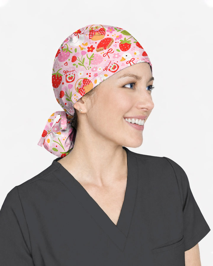Strawberry Sunday Sweet Picnic Vibes Scrub Cap