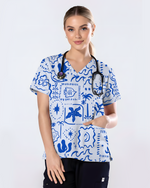 Boho Beach Sunwashed Coastal Dream Women Scrub Top