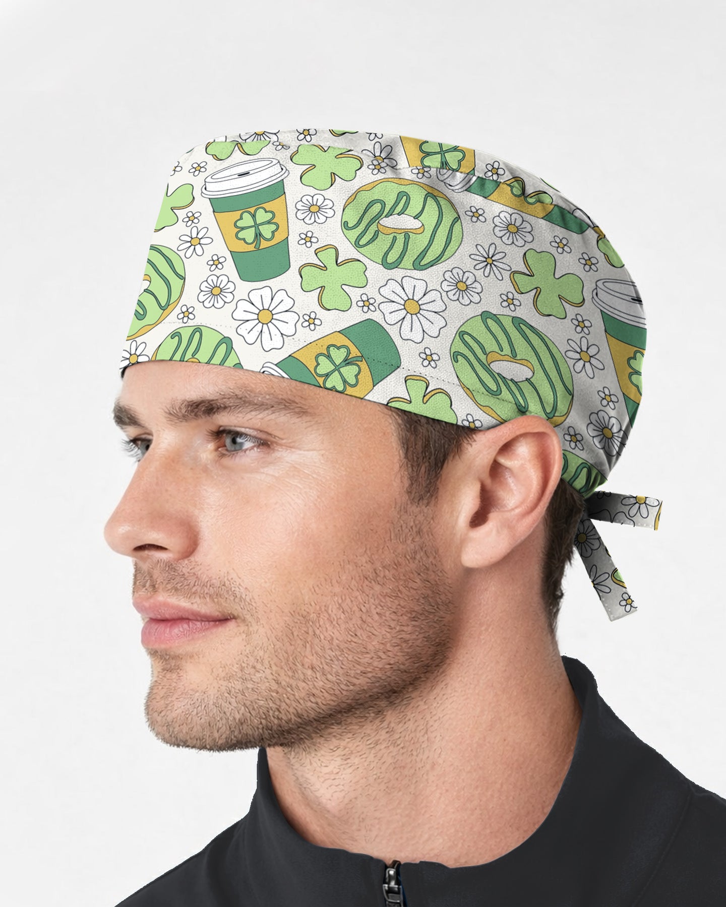 Lucky Latte Cozy Café Charm Scrub Cap