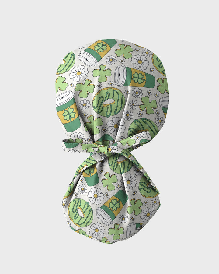 Lucky Latte Cozy Café Charm Scrub Cap