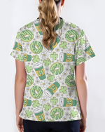 Lucky Latte Cozy Café Charm Women Scrub Top