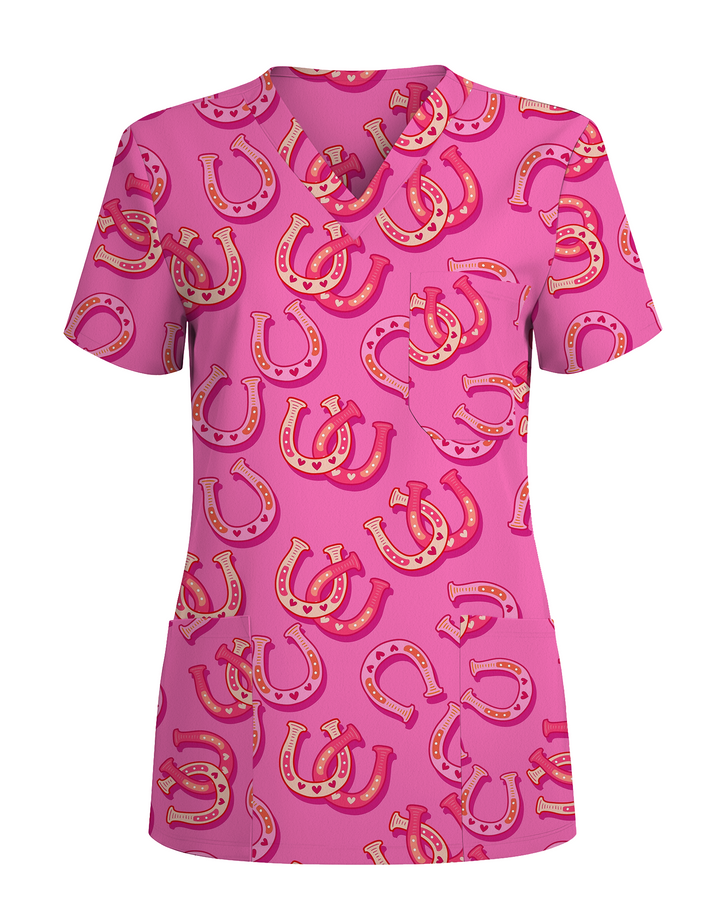 Lucky Latte Golden Morning Glow Women Scrub Top