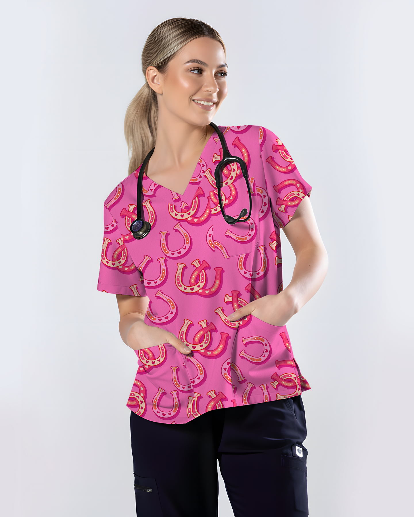 Lucky Latte Golden Morning Glow Women Scrub Top